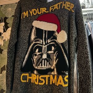 Star Wars Darth Vader Christmas Sweater - Black and Gray